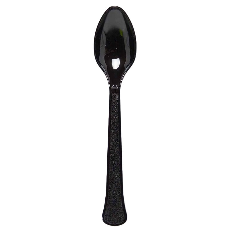 Plastiklöffel Schwarz 24er-Pack