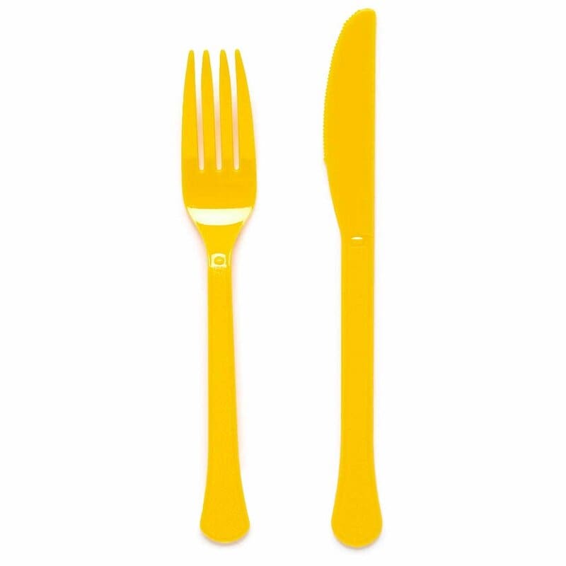 Plastikbesteck Gelb 24er-Pack