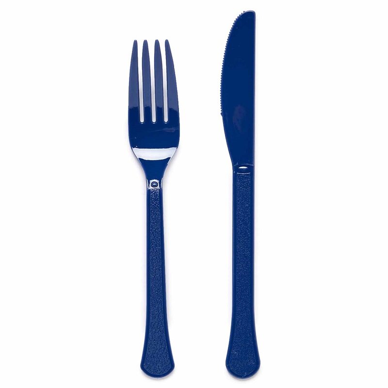 Plastikbesteck Dunkelblau 24er-Pack