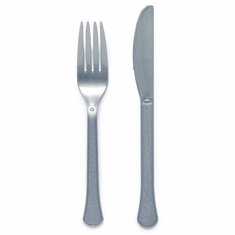 Plastikbesteck Silber 24er-Pack
