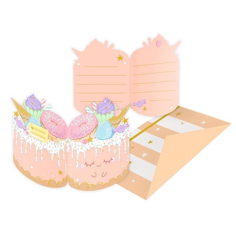 Crazy Cake - Einladungskarten mit Briefumschläge 8er-Pack
