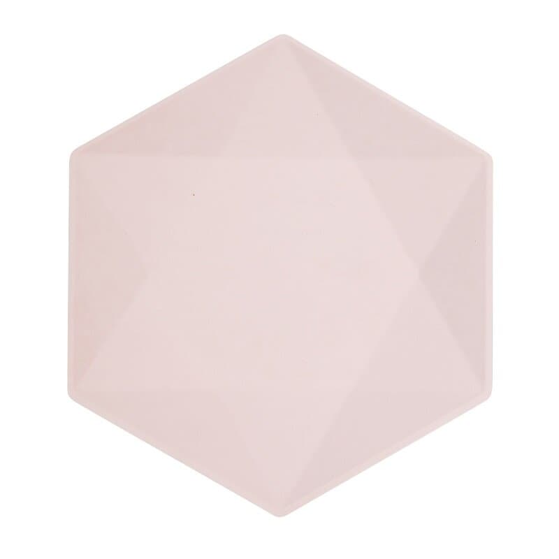 Deko-Teller Premium Hexagon 26 cm Rosa 6er Pack