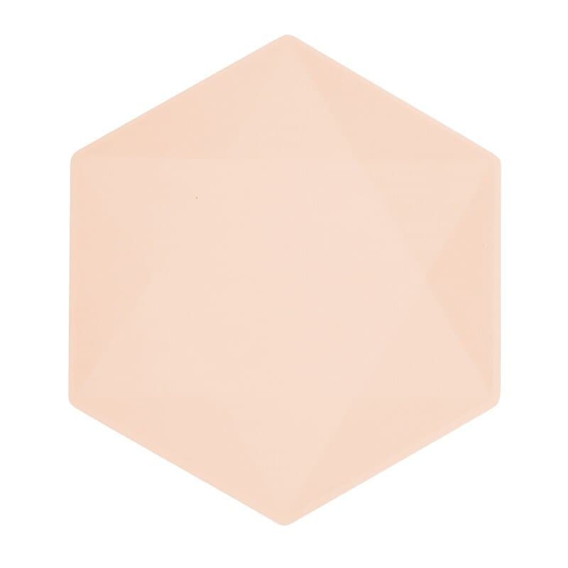 Deko-Teller Premium Hexagon 26 cm Aprikose 6er Pack