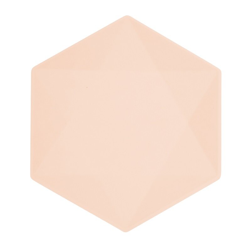 Deko-Teller Premium Hexagon 26 cm Aprikose 6er-Pack
