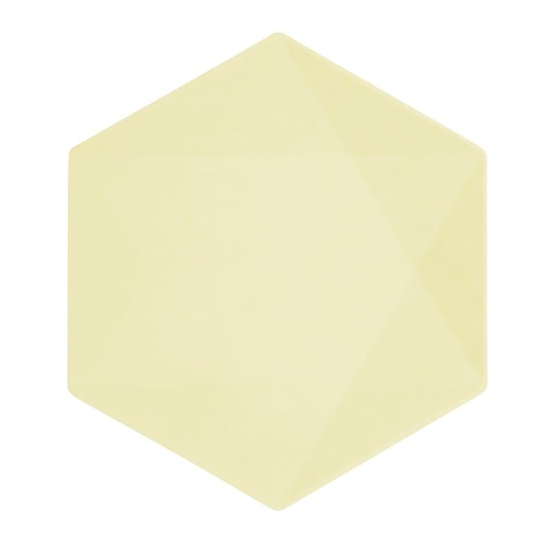 Deko-Teller Premium Hexagon 26 cm Gelb 6er Pack