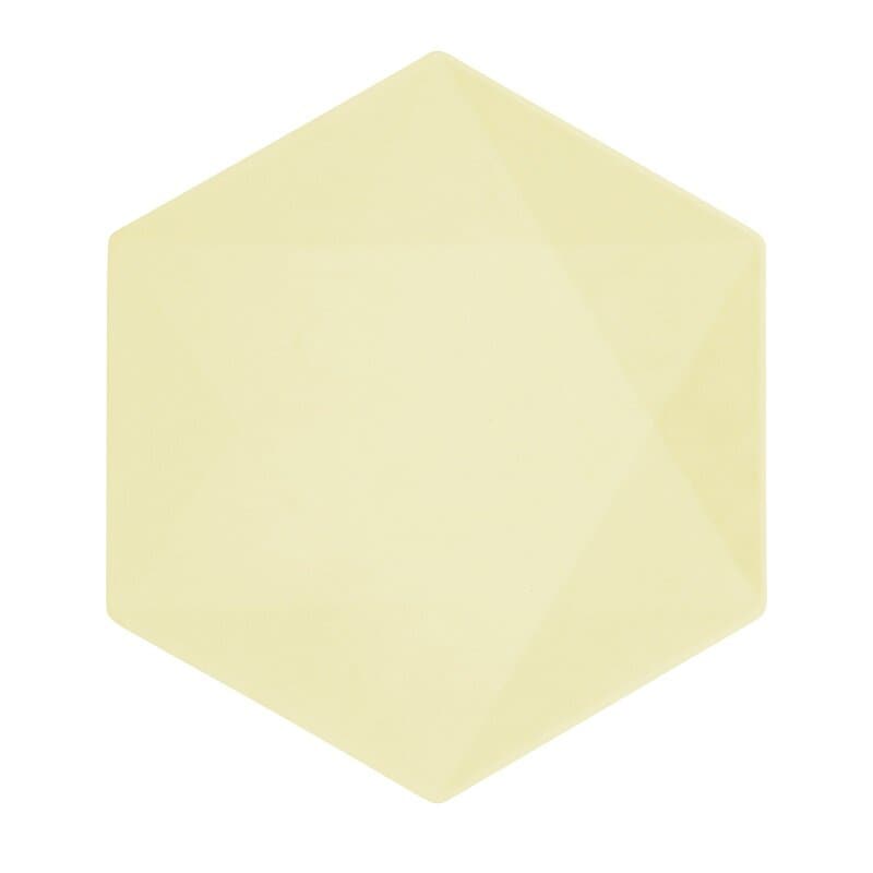 Deko-Teller Premium Hexagon 26 cm Gelb 6er-Pack