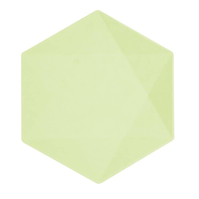Deko-Teller Premium Hexagon 26 cm Grün 6er Pack