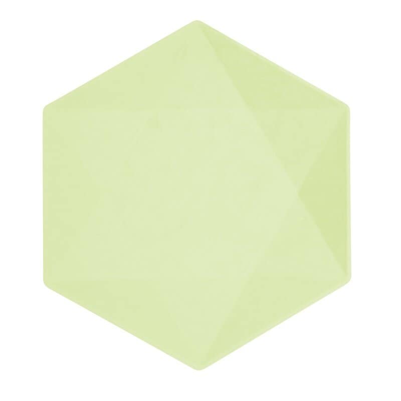 Deko-Teller Premium Hexagon 26 cm Grün 6er-Pack