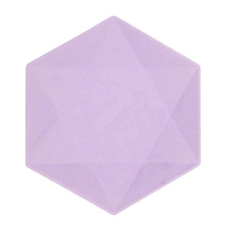 Deko-Teller Premium Hexagon 26 cm Lila 6er Pack