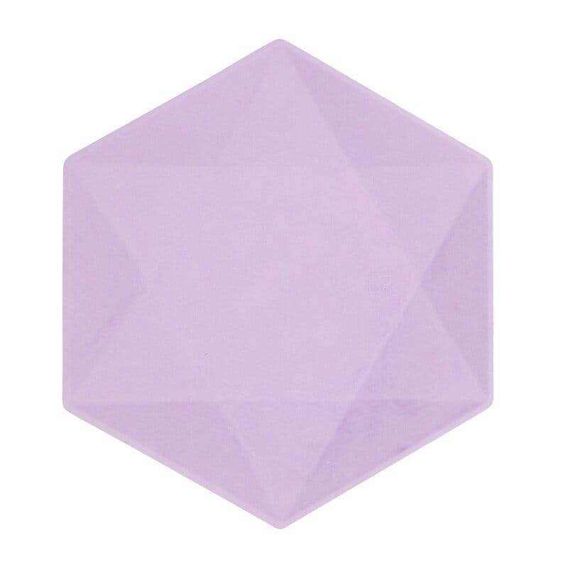 Deko-Teller Premium Hexagon 26 cm Lila 6er-Pack