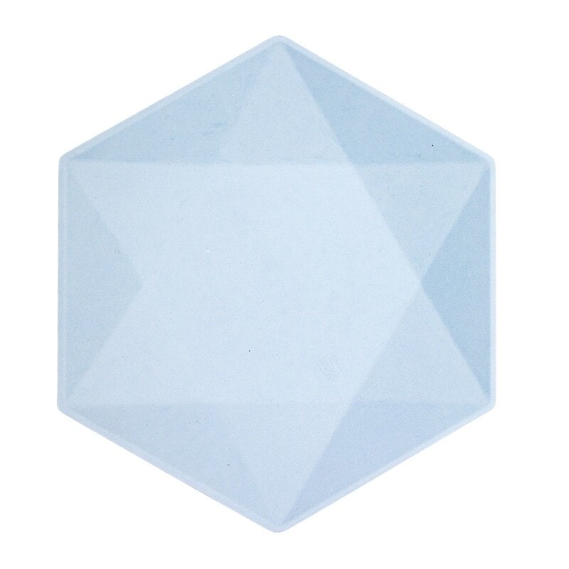 Deko-Teller Premium Hexagon 26 cm Blau 6er Pack