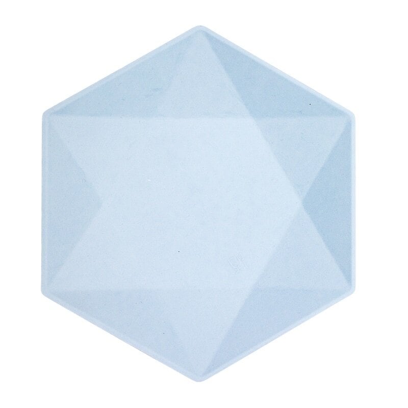 Deko-Teller Premium Hexagon 26 cm Blau 6er-Pack