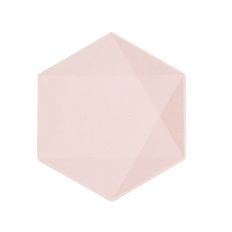Deko-Teller Premium Hexagon 21 cm Rosa 6er-Pack
