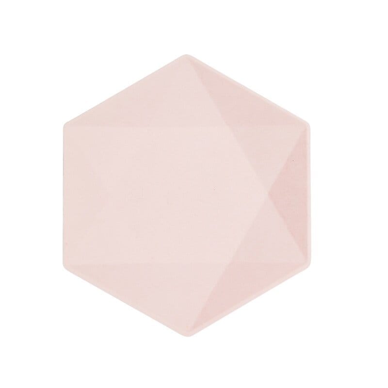 Deko-Teller Premium Hexagon 21 cm Rosa 6er Pack