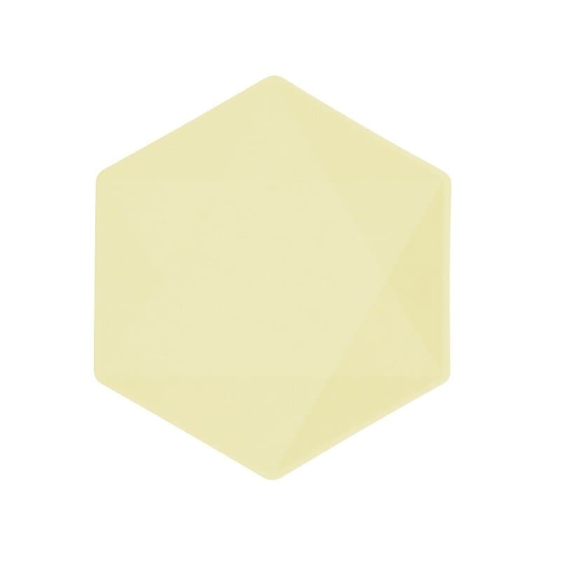 Deko-Teller Premium Hexagon 21 cm Gelb 6er Pack