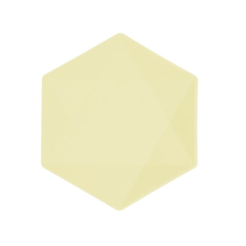 Deko-Teller Premium Hexagon 21 cm Gelb 6er-Pack