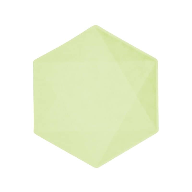 Deko-Teller Premium Hexagon 21 cm Grün 6er-Pack