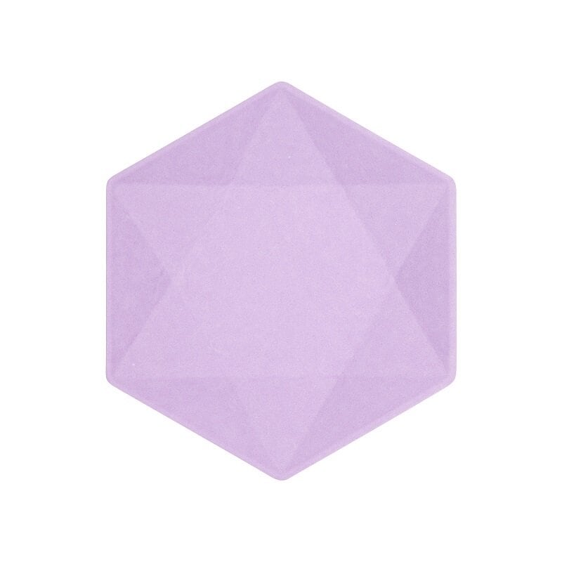 Deko-Teller Premium Hexagon 21 cm Lila 6er-Pack