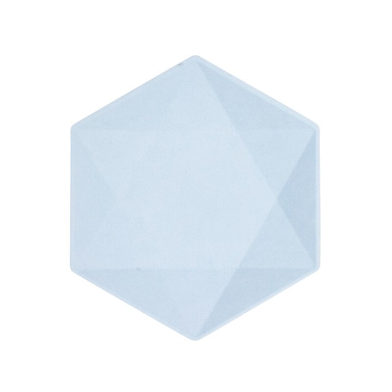 Deko-Teller Premium Hexagon 21 cm Blau 6er Pack