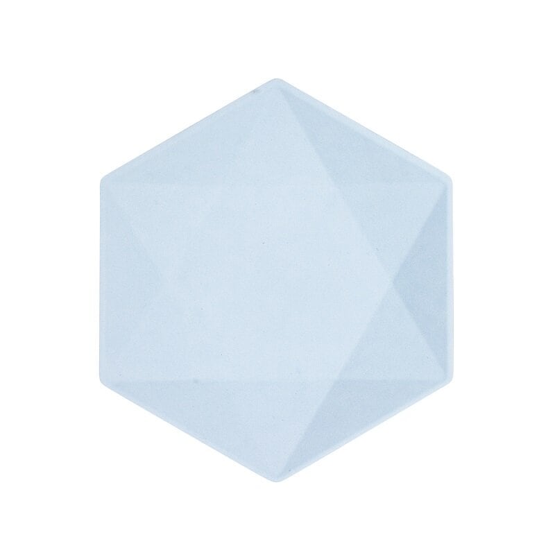 Deko-Teller Premium Hexagon 21 cm Blau 6er-Pack