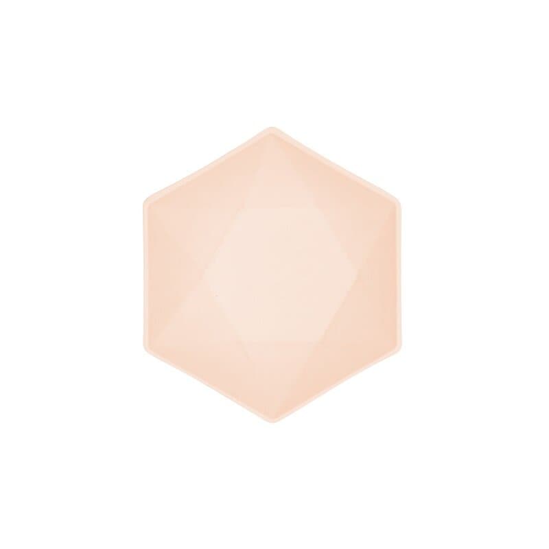 Deko-Schalen Premium Hexagon 16 cm Aprikose 6er-Pack