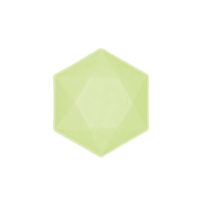 Deko-Schalen Premium Hexagon 16 cm Grün 6er-Pack