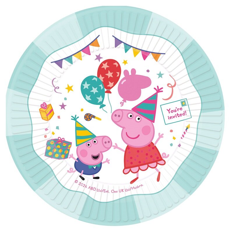 Peppa Wutz Geburtstag - Teller 8er-Pack