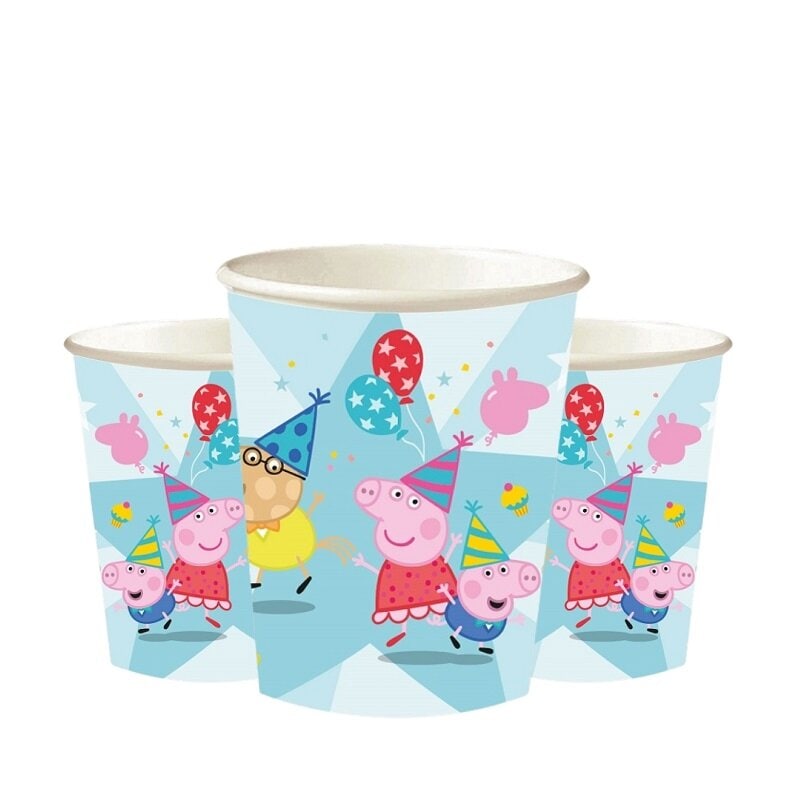 Peppa Wutz Geburtstag - Pappbecher 8er-Pack