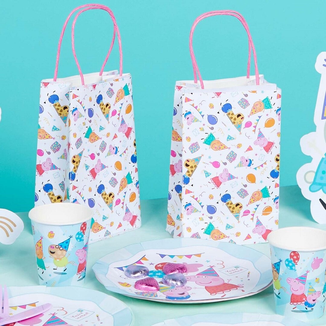 Peppa Wutz Geburtstag - Geschenktüten aus Papier 8er-Pack