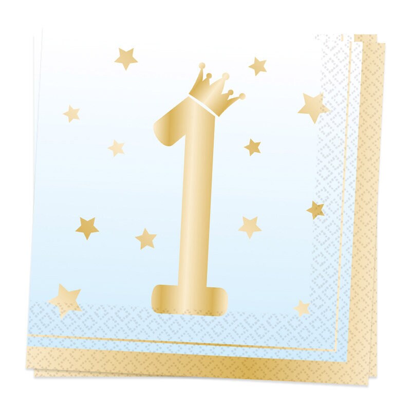 Blueombre Servietten - 1. Geburtstag 16er-Pack