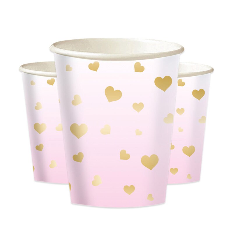 Rosa Ombré Becher, 1 Jahr 8er-Pack