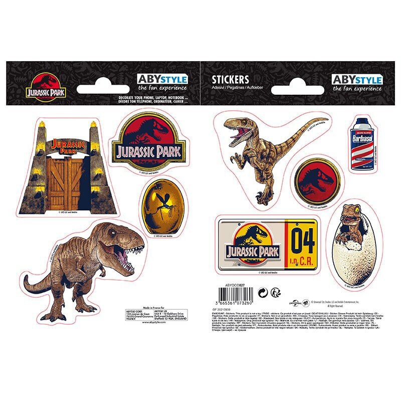 Jurassic Park - Sticker im 9er Pack