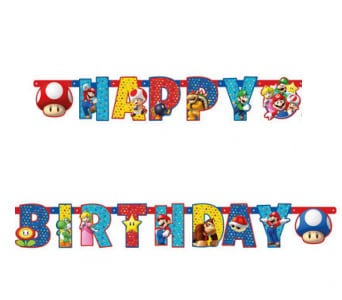 Super Mario - Girlande Happy Birthday