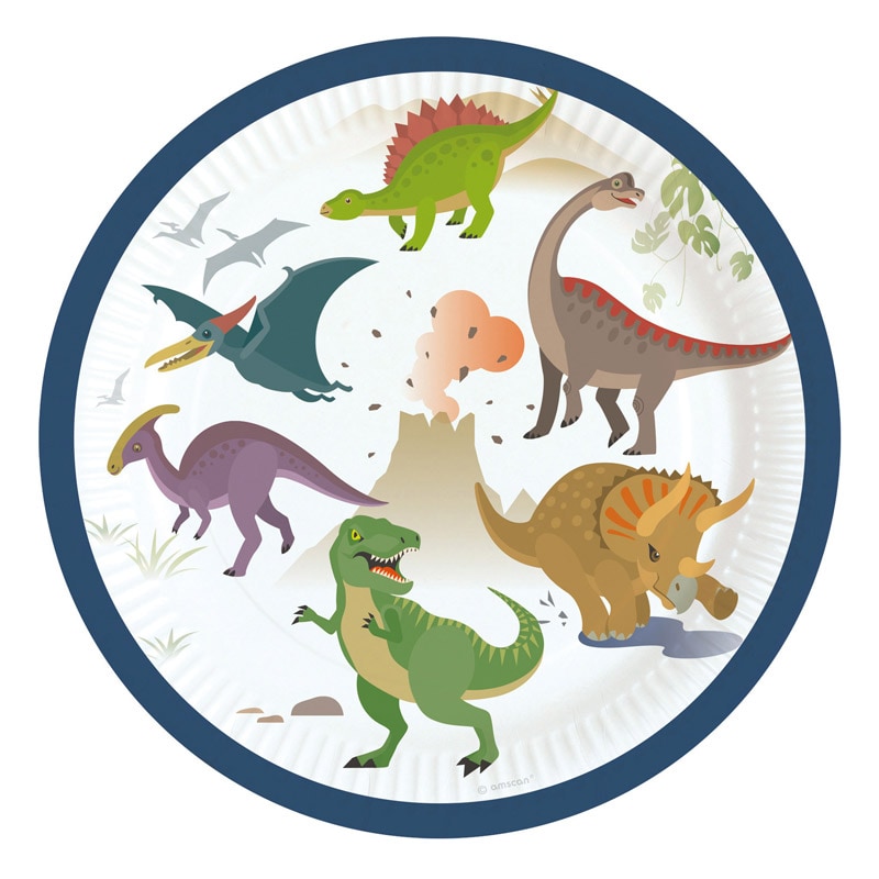 Happy Dinosaur - Kuchenteller 8er Pack