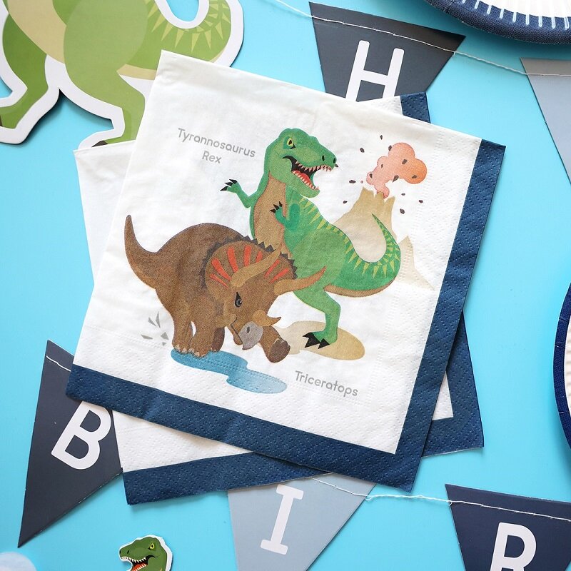 Happy Dinosaur - Servietten 33 cm, 20er Pack
