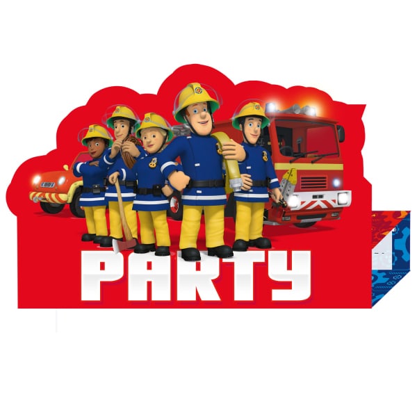 Feuerwehrmann Sam - Einladungskarten 8er-Pack