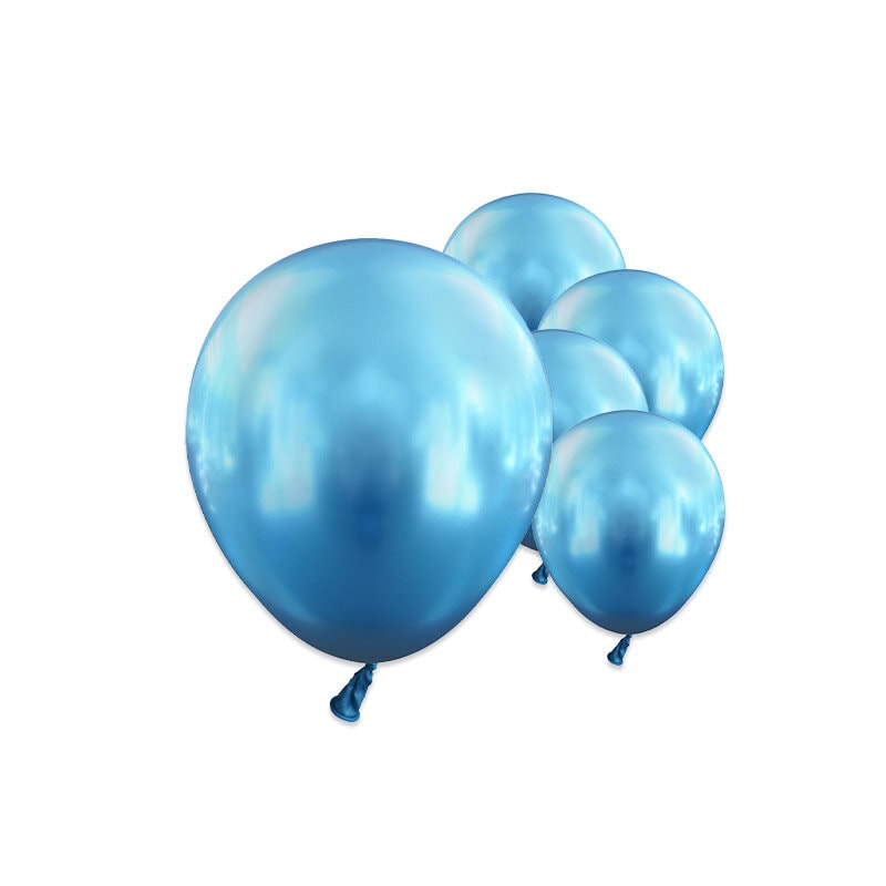 Luftballons - Blau Chrom 13 cm 25er Pack