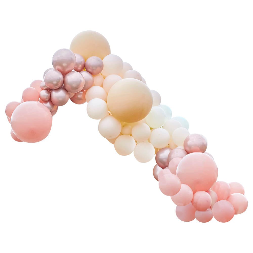 DIY Deluxe Ballongirlande - Pfirsich, Natur und Roségold