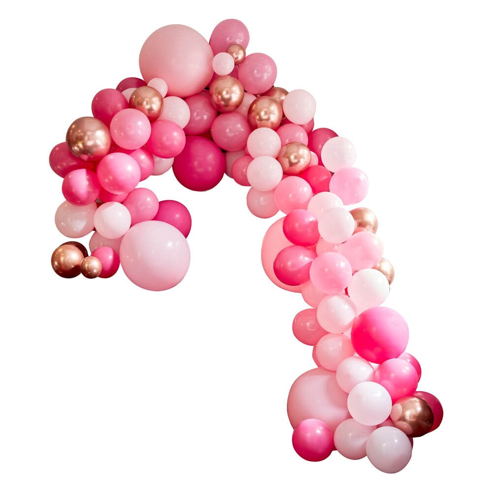 DIY Deluxe Ballongirlande - Rosa und Roségold