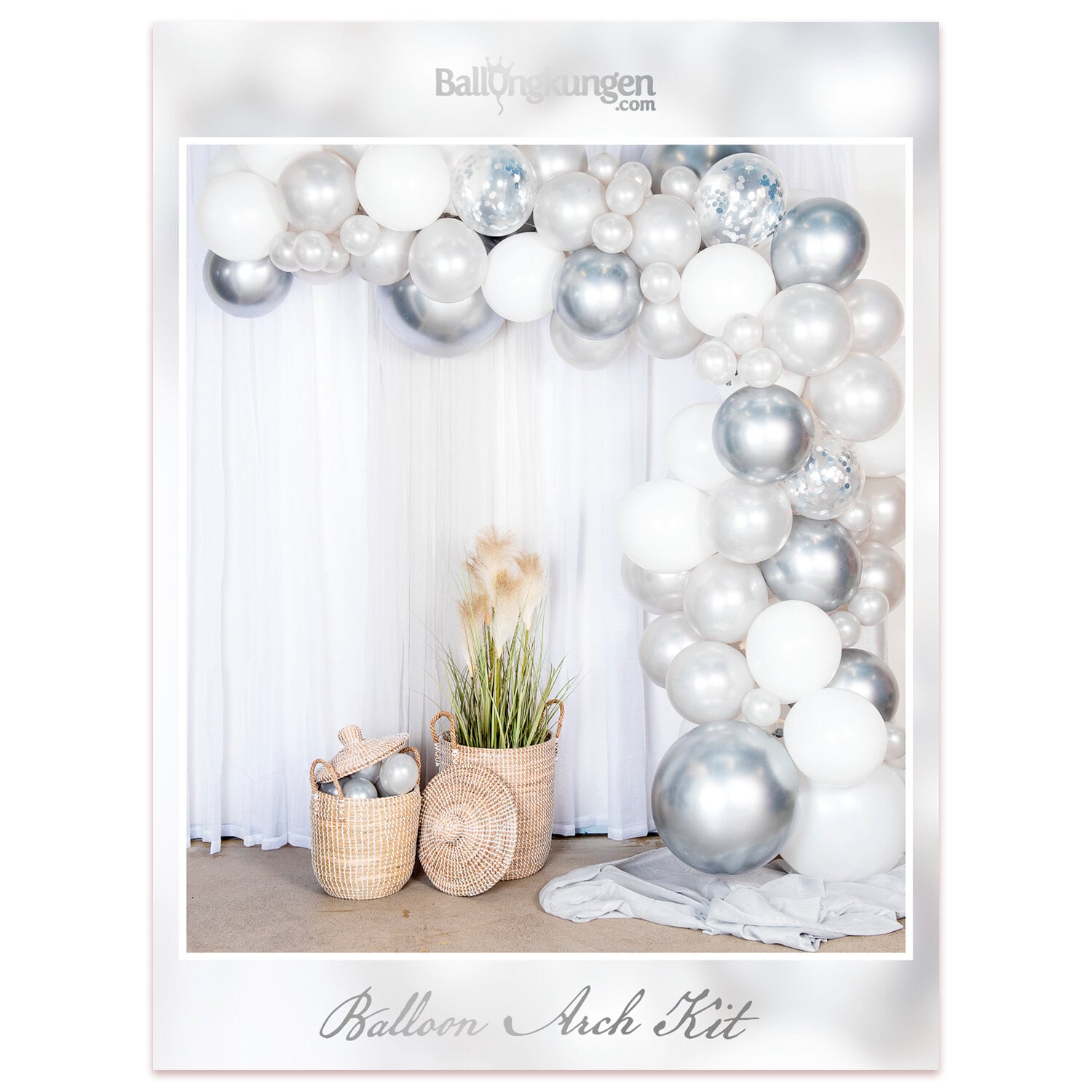 DIY Ballonbogen in Silber und Chrome