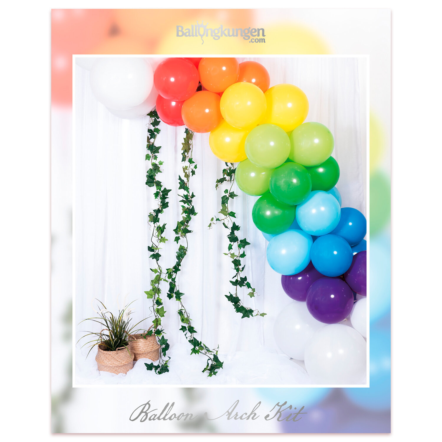 DIY Ballonbogen in Regenbogenfarben