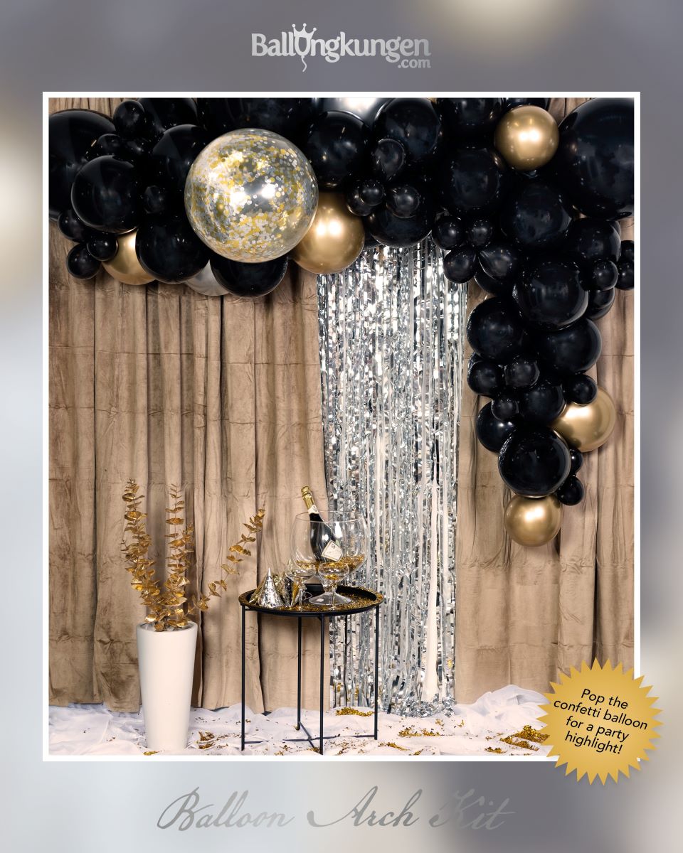 DIY Deluxe Ballongirlande - Schwarz/Gold