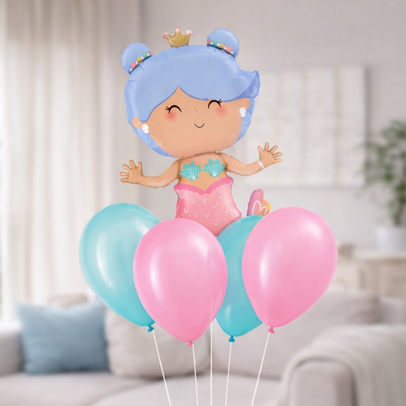 Ballonstrauß Set Meerjungfrau