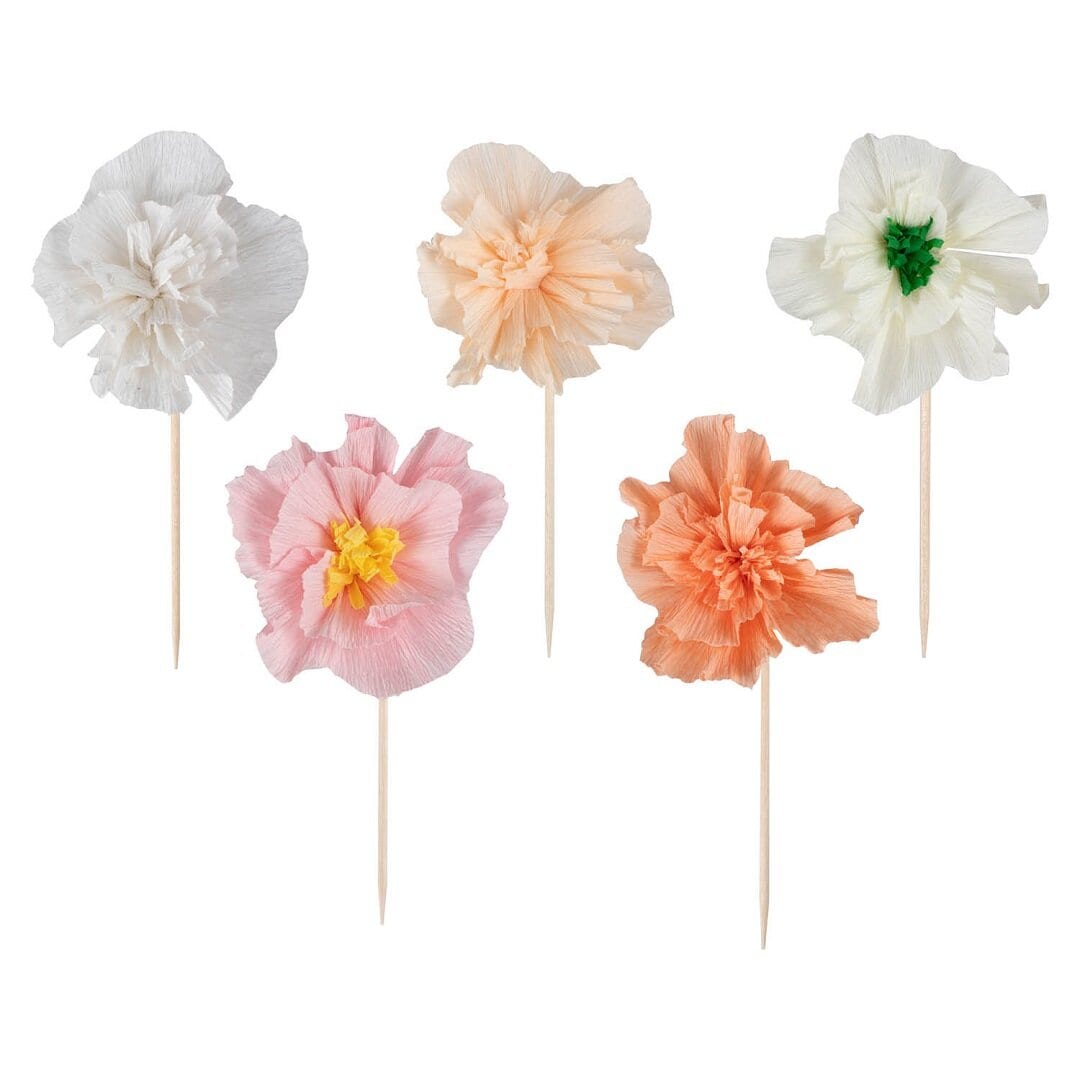 Pink Floral - Cupcake Topper Blumen 12er-Pack