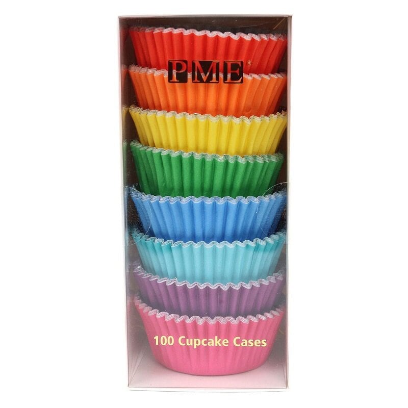 PME - Muffinförmchen in Regenbogenfarben 100er Pack