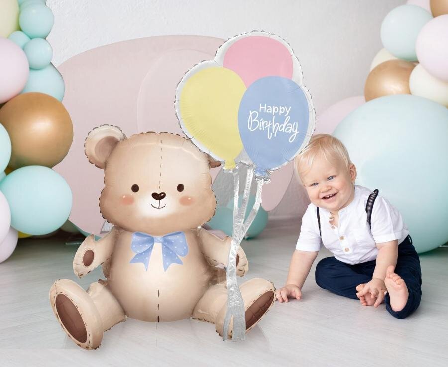 Sitzender Teddybär-Folienballon 76 cm