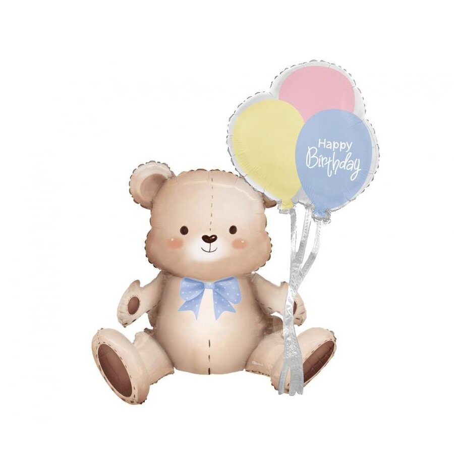 Sitzender Teddybär-Folienballon 76 cm