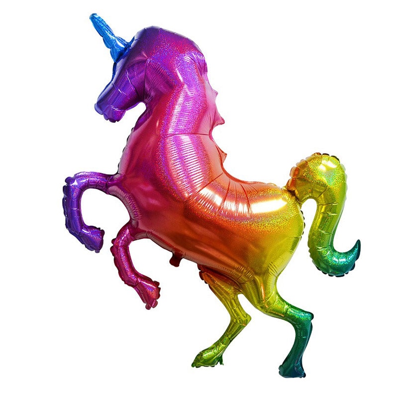 Folienballon - Regenbogen-Einhorn 135 cm