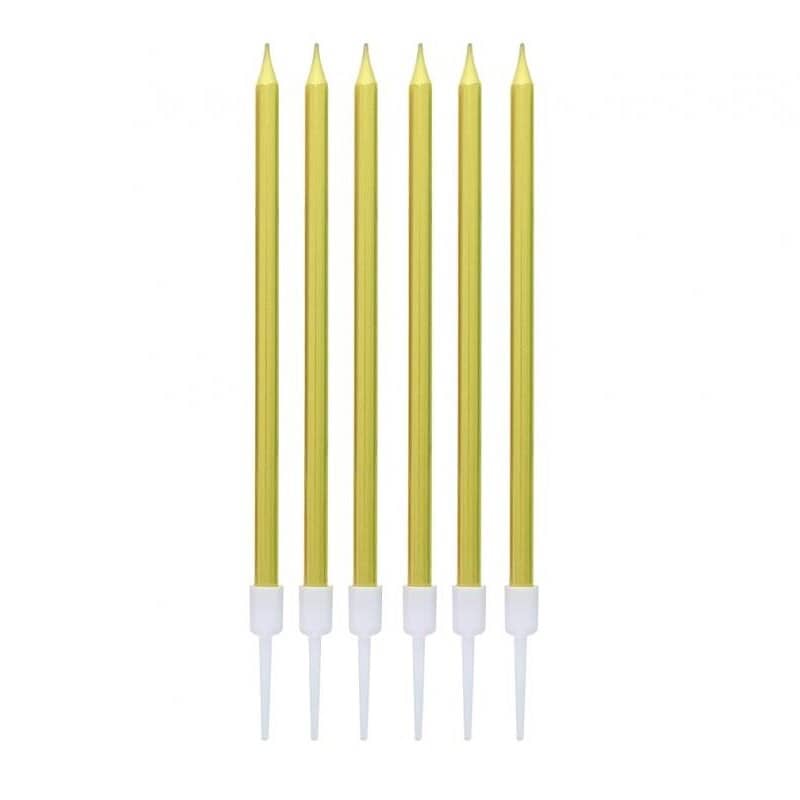 Kerzen - Goldmetallic 6er-Pack