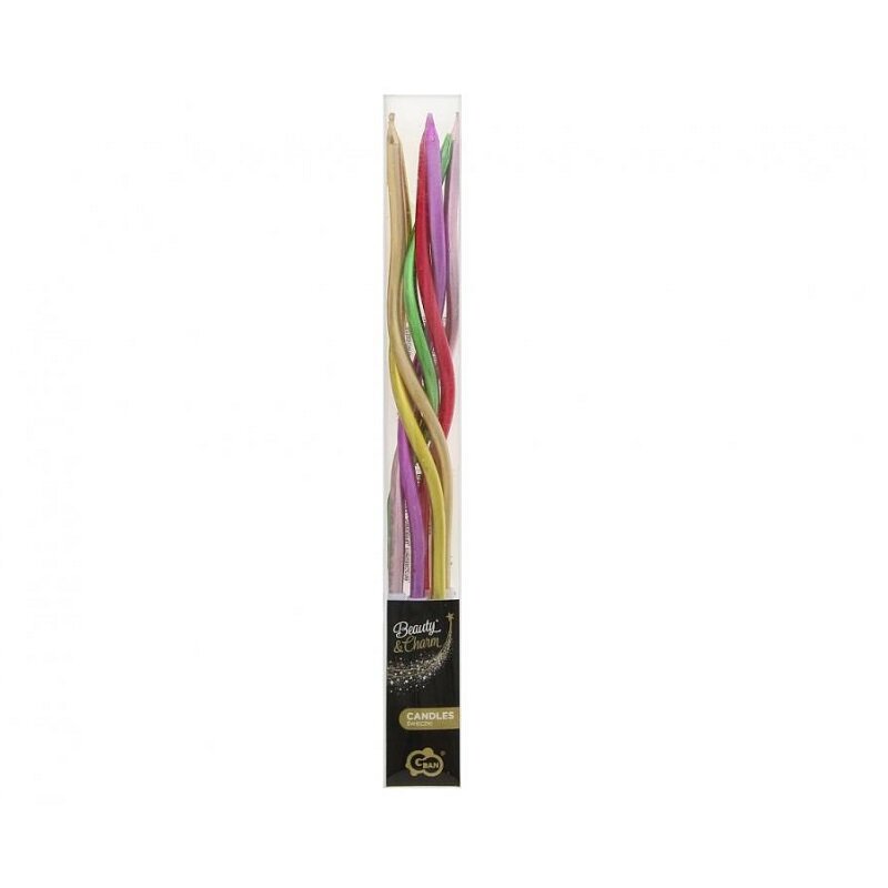 Kerzen - Welliges Metallic 6er-Pack